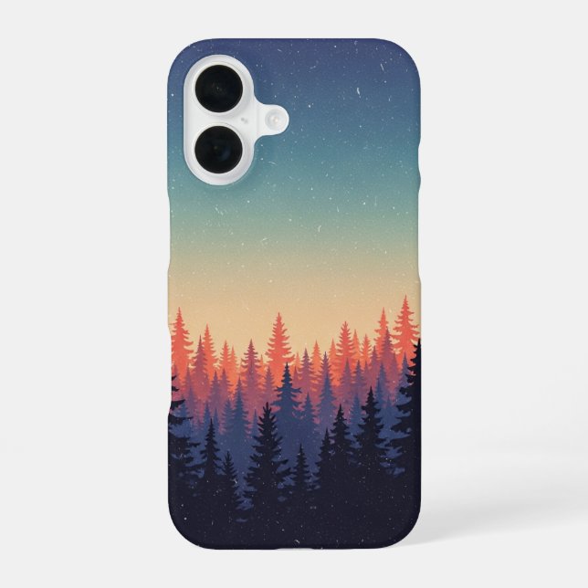 Vintage Forest Gradient iPhone 16 Case (Back)