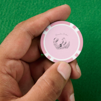 Vintage Forest Lover – Elegant BNW Pink Minimal Poker Chips