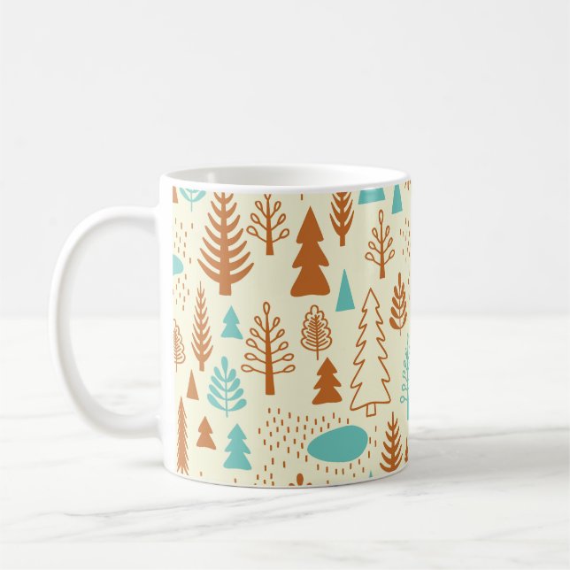 Vintage Forest: Timeless Natural Pattern. Coffee Mug (Left)