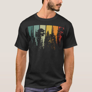 Vintage Forest Trees Outdoors Nature Hiking Campin T-Shirt