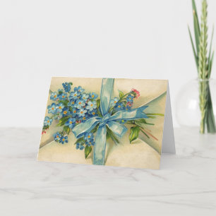 Vintage Forget-Me-Not Envelope Greeting Card
