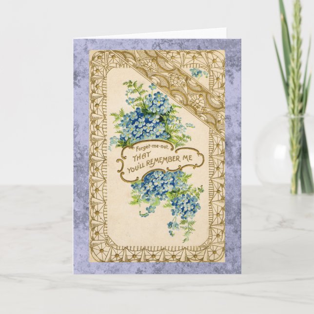 Vintage Forget-Me-Not Greeting Card (Front)