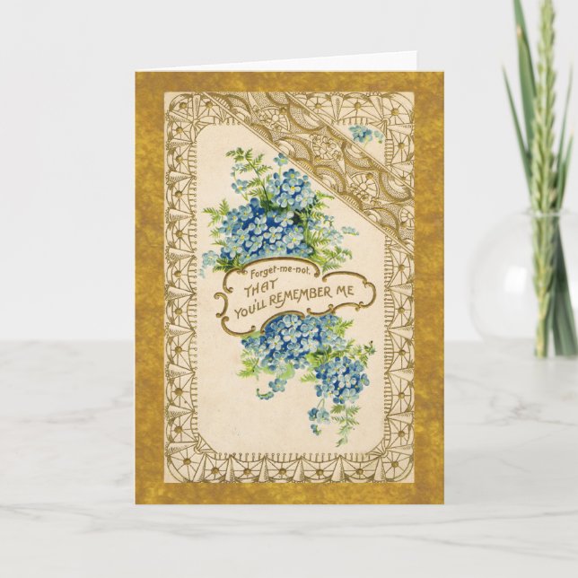 Vintage Forget-Me-Not Greeting Card (Front)