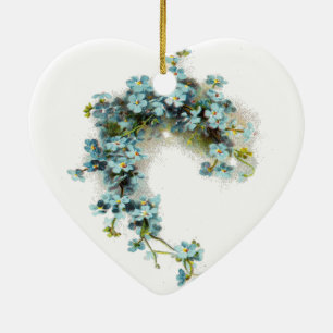 Vintage Forget-Me-Nots Ceramic Tree Decoration