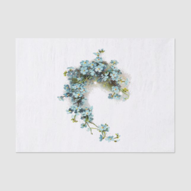 Vintage Forget-Me-Nots Tissue Paper (Front)