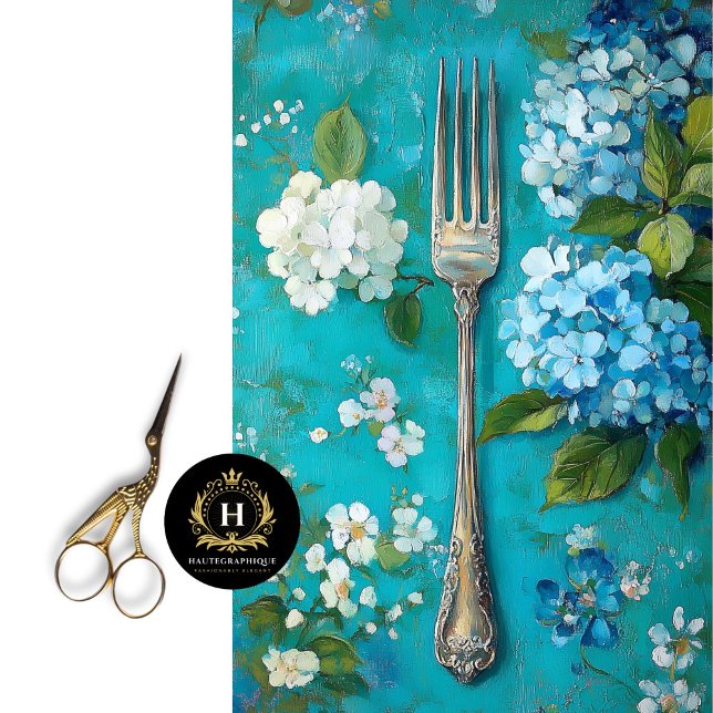 Vintage Fork and Hydrangea Design  Tissue Paper (Creator Uploaded)