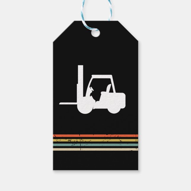 Vintage Forklift Gift Tags (Front)