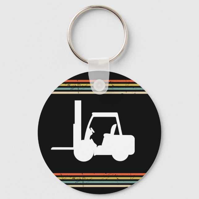 Vintage Forklift  Key Ring (Front)