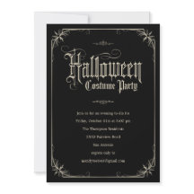 Vintage Formal Halloween Costume Party Invitations