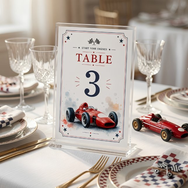 Vintage Formula Race Car  Table Number (Creator Uploaded)