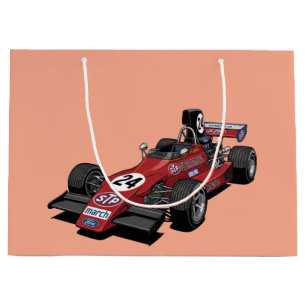 Vintage Formula Racing Car Gift Bag Retro Race C