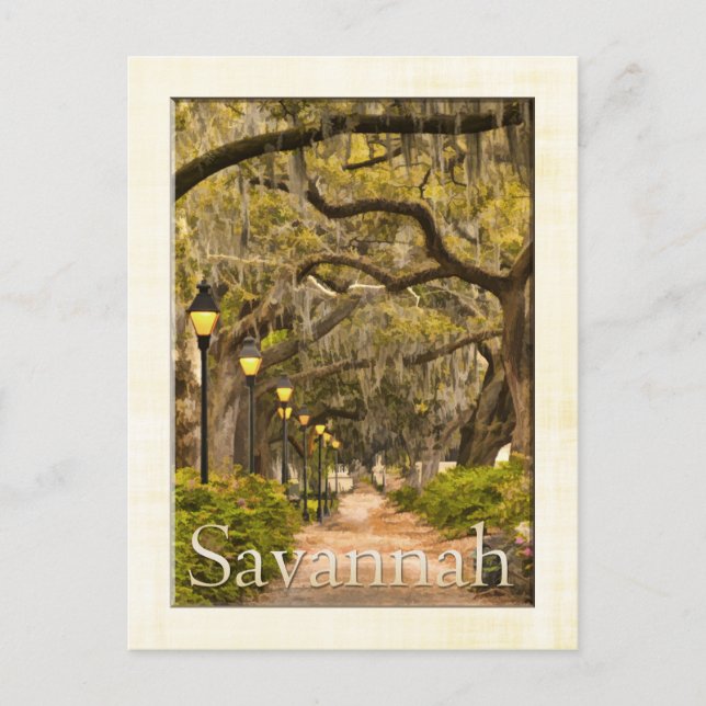 Vintage Forsyth Park - Savannah, GA Postcard (Front)