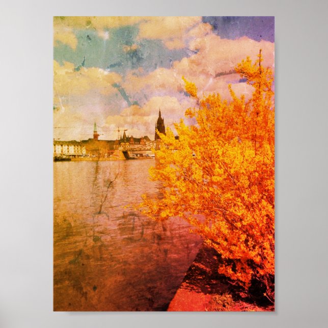 Vintage Forsythia Frankfurt City Poster (Front)
