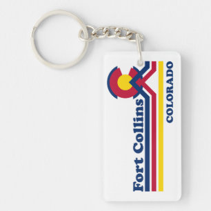 Vintage Fort Collins Colorado Key Ring