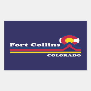 Vintage Fort Collins Colorado Rectangular Sticker