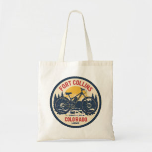 vintage fort colllins colorado mountain biking gif tote bag