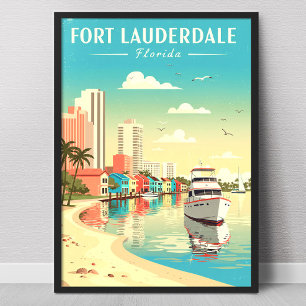 Vintage Fort Lauderdale Florida Poster