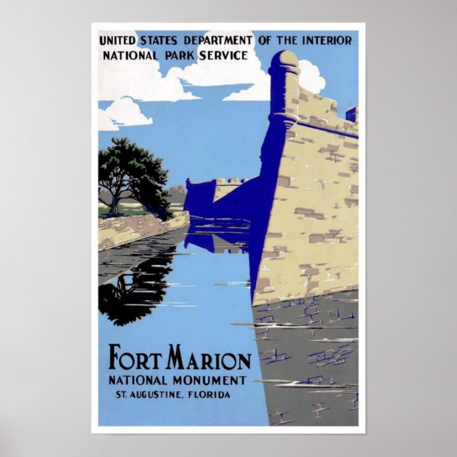 Vintage Fort Marion National Monument Print (Front)