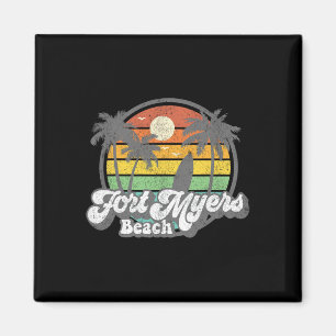 Vintage Fort Myers Beach Florida Surfing Retro 70s Magnet