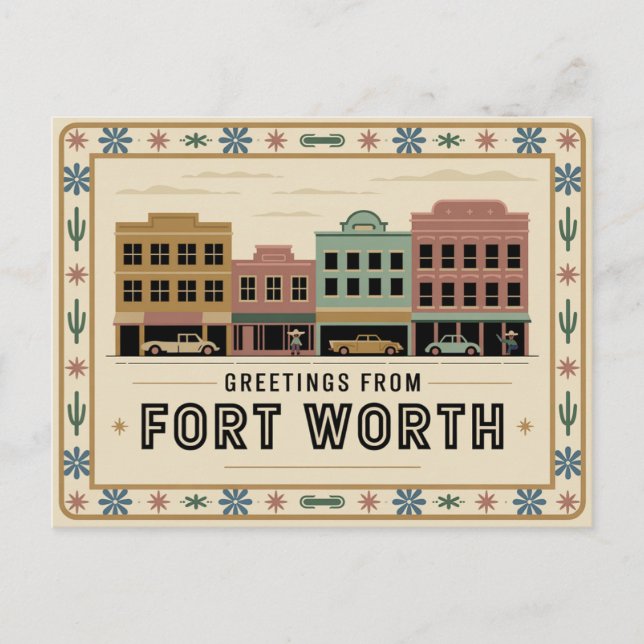 Vintage Fort Worth Postcard | Greetings (Front)
