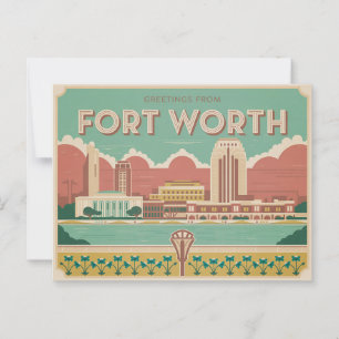 Vintage Fort Worth Postcard Greetings