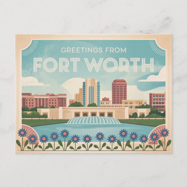 Vintage Fort Worth Postcard | Greetings (Front)