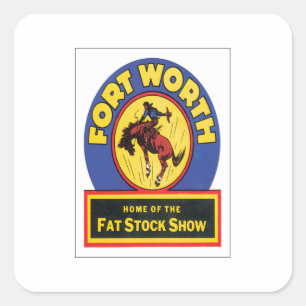Vintage Fort Worth ,Texas Square Sticker