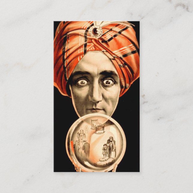 Vintage Fortune Teller Crystal Ball Calling Card (Front)