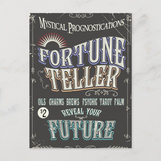 Vintage Fortune teller poster Postcard (Front)