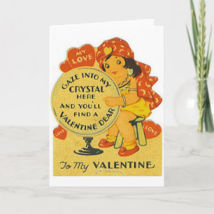 Vintage Fortune Teller Valentine's Day Card