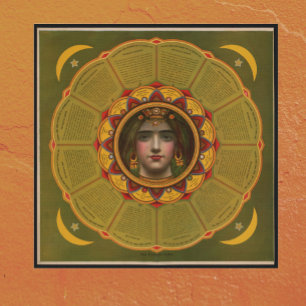 Vintage Fortune Teller with Astrology Zodiac Signs
