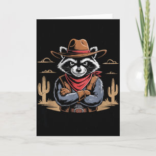 Vintage Foul-mouthed Feral Raccoon Cowboy Funny Tr Card