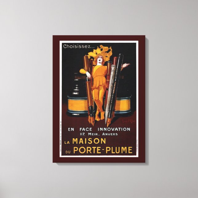 Vintage Fountain Pen Advertisement Canvas Print (Front)