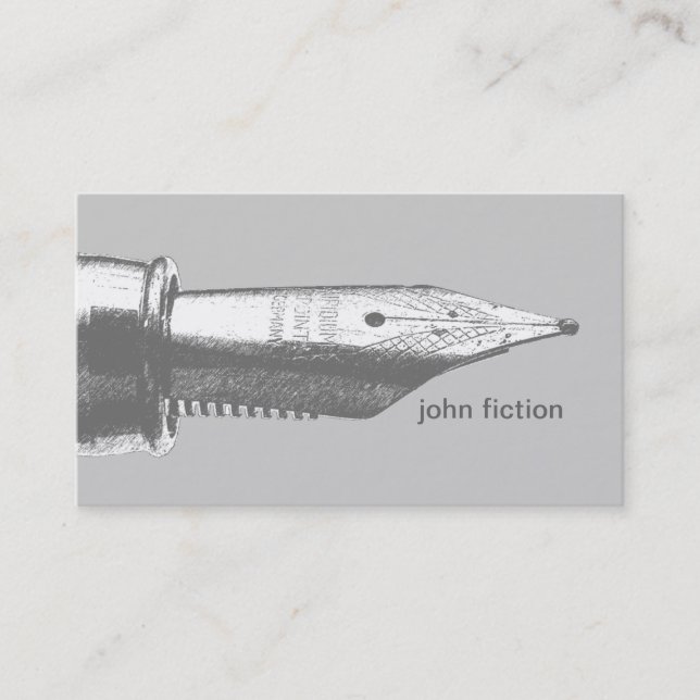 Vintage Fountain Pen Writer Business Card (Front)