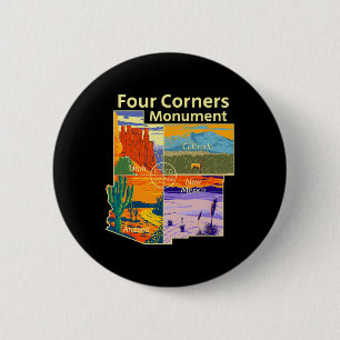 Vintage Four Corners Monument With Us National Par 6 Cm Round Badge