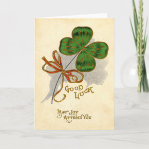 Vintage Four Leaf Clover St Patrick's Day Card