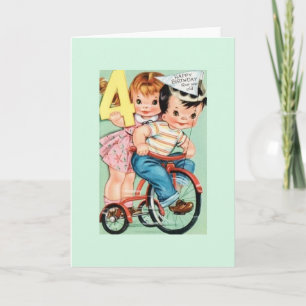Vintage Four Year Old Birthday Card