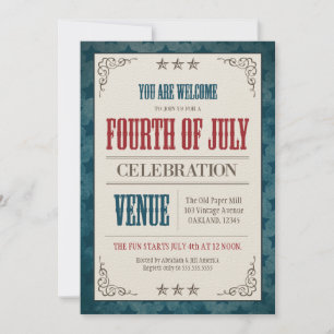 Vintage Fourth of July Celebration Invitation