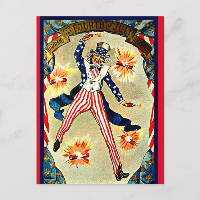Vintage Fourth of July Celebration Postcard (Front)