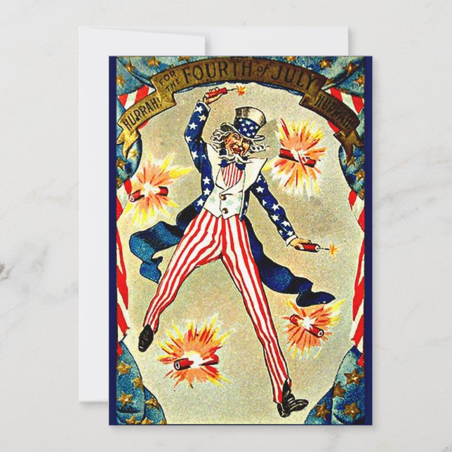 Vintage Fourth of July Celebration--Uncle Sam Card (Front)