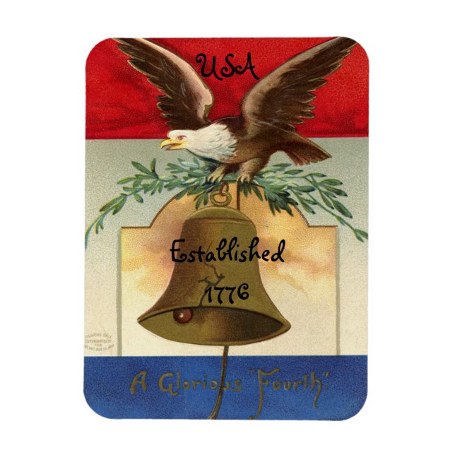 Vintage Fourth Of July Eagle Magnet (Vertical)