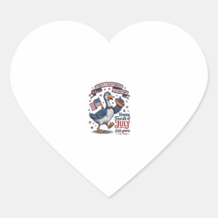 Vintage Fourth of July Goose 250 Years Shirt Desig Heart Sticker