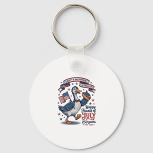 Vintage Fourth of July Goose 250 Years Shirt Desig Key Ring