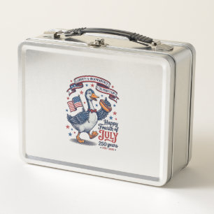 Vintage Fourth of July Goose 250 Years Shirt Desig Metal Lunch Box