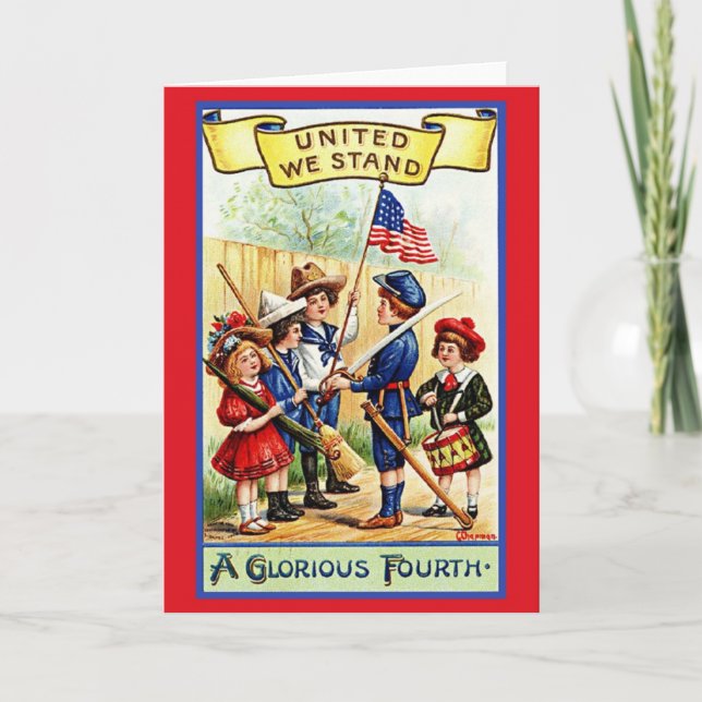 Vintage Fourth Of July Greeting Card (Front)