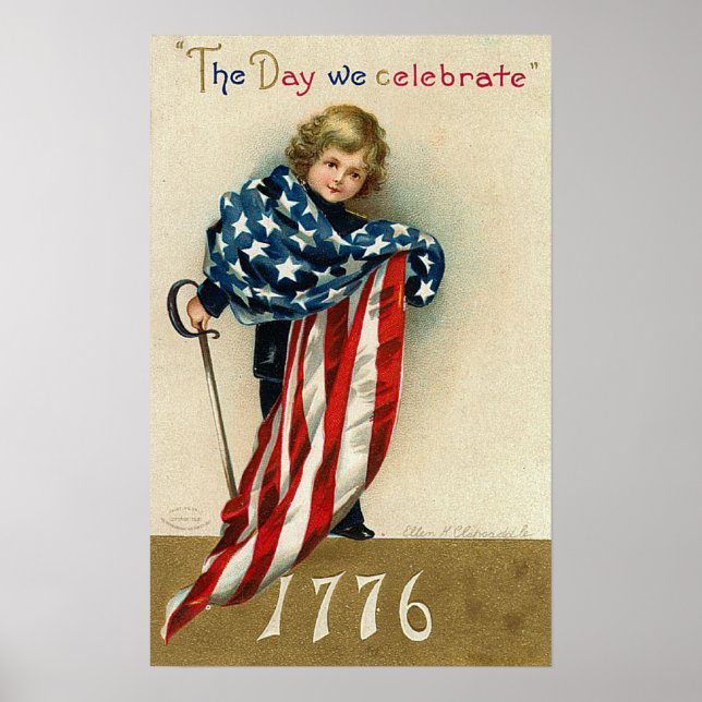Vintage Fourth of July Patriotic Print (Front)