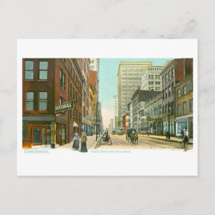 Vintage Fourth Street, Cincinnati, Ohio Postcard