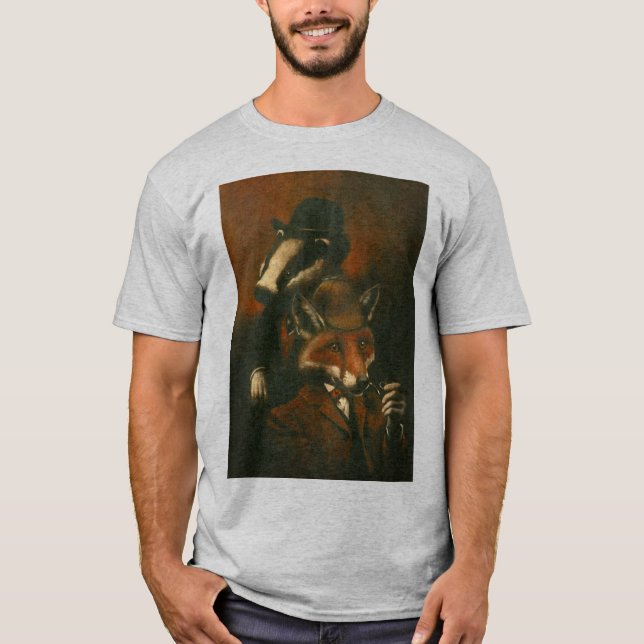 Vintage Fox And Badger Sleuth T-Shirt (Front)