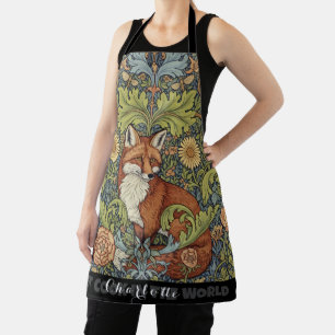 Vintage Fox Apron, Morris Garden Floral Art Apron