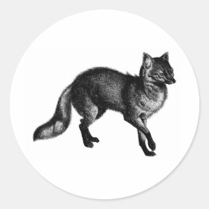 Vintage Fox Classic Round Sticker